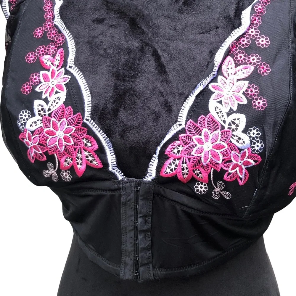 Pure Beauty Rene Rofe Floral Embroidered Wireless Bra size 3X - Picture 7 of 11